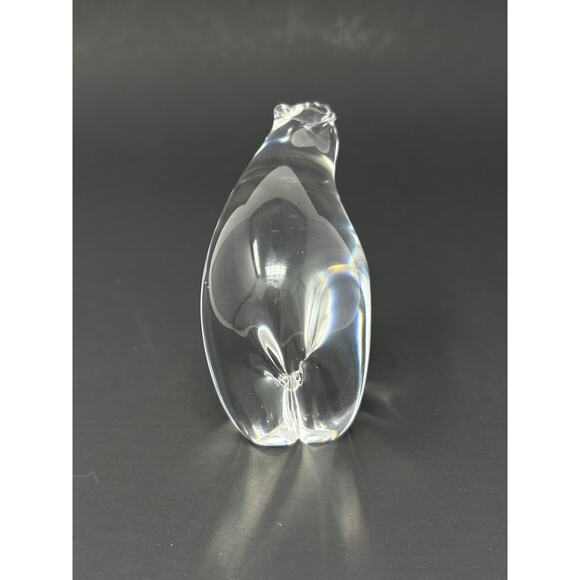 Rare Cristais Hering (Brazil) Lead Crystal Art Glass Polar Bear Paperweight MCM - Picture 5 of 6